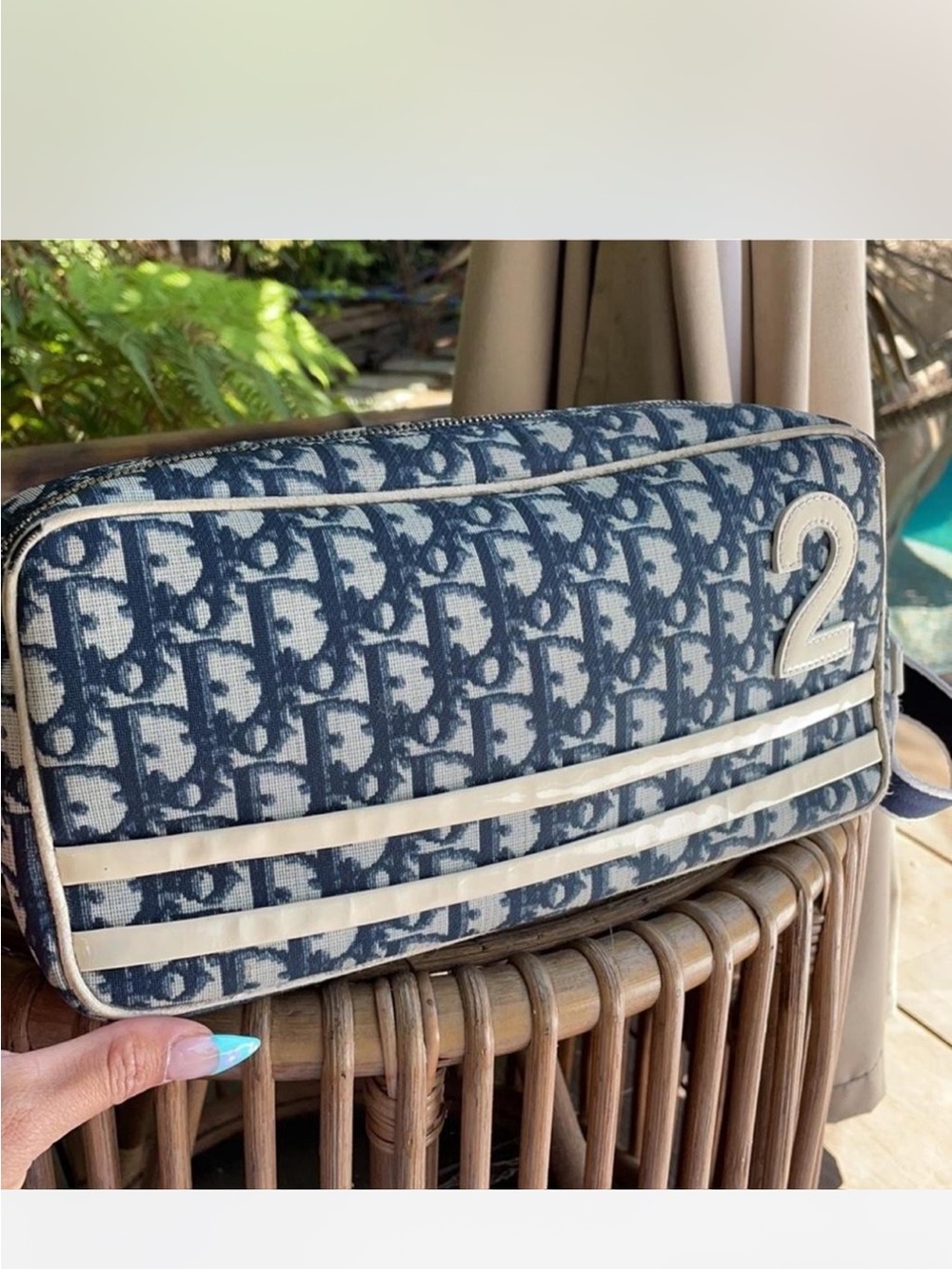 Dior Blue Monogram Canvas Crossbody bag